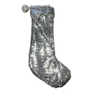 🎉HP🎉 Rachel Zoe Christmas Stocking Silver Disco Ball  NWOT